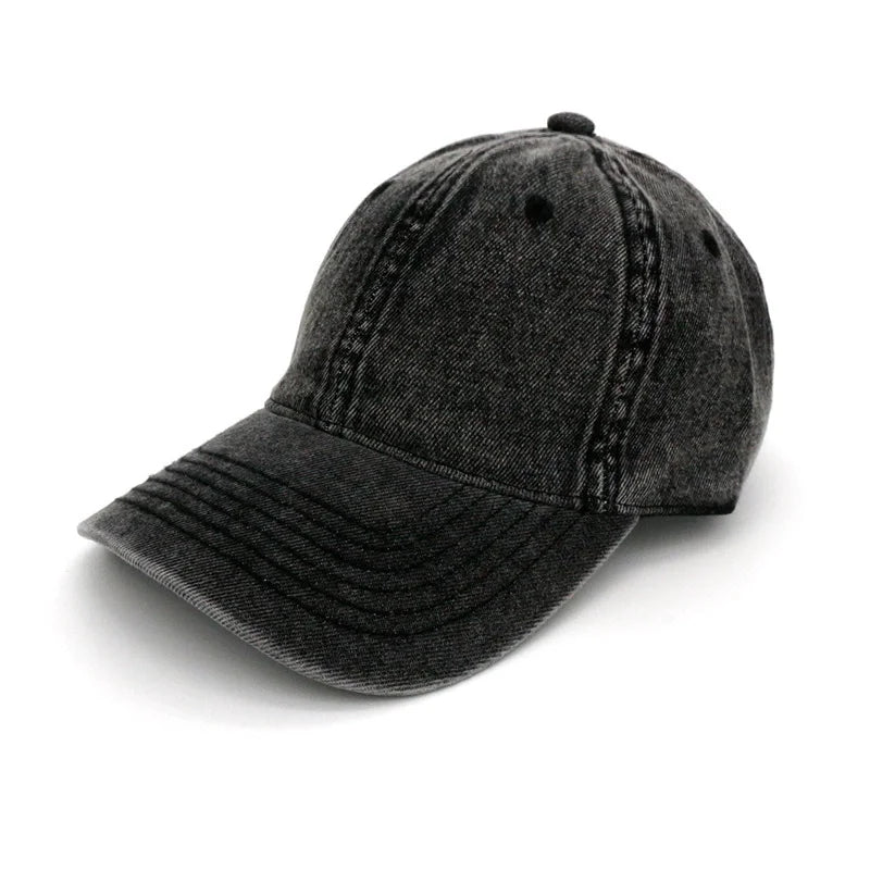 Gorra de Béisbol Vintage Deslavada en Negro | HA2106007