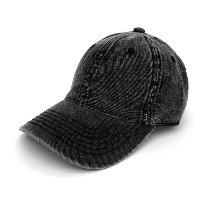 Gorra de Béisbol Vintage Deslavada en Negro | HA2106007