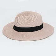Sombrero Fedora de Paja con Banda en Beige Rosado | HA2112128