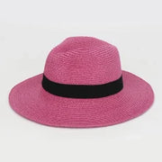 Sombrero Fedora de Paja con Banda en Beige Rosado | HA2112128