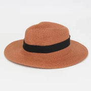 Sombrero Fedora de Paja con Banda en Beige Rosado | HA2112128