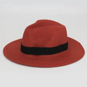 Sombrero Fedora de Paja con Banda en Beige Rosado | HA2112128