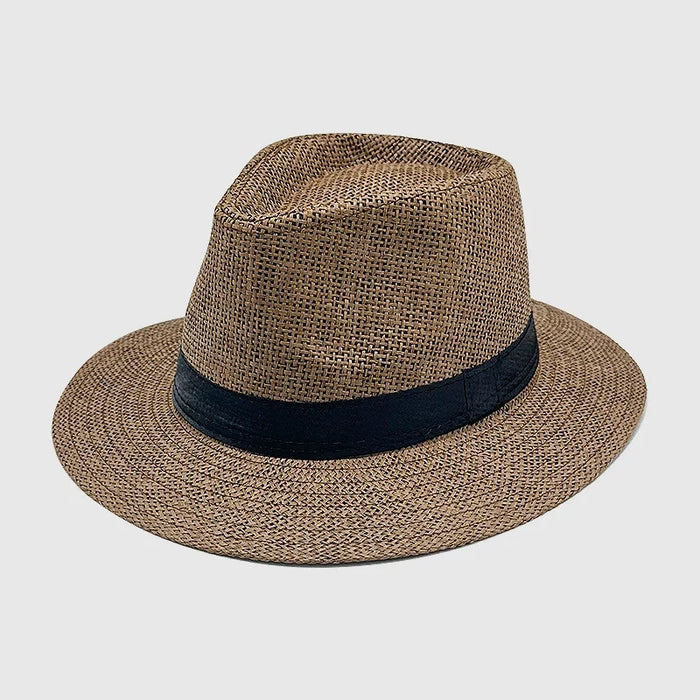 Sombrero Fedora de Paja con Banda en Marron | HA2504002