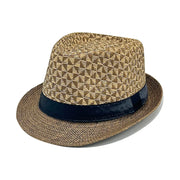 Sombrero Fedora Estampado con Banda en Marfil Azul | HA2504095