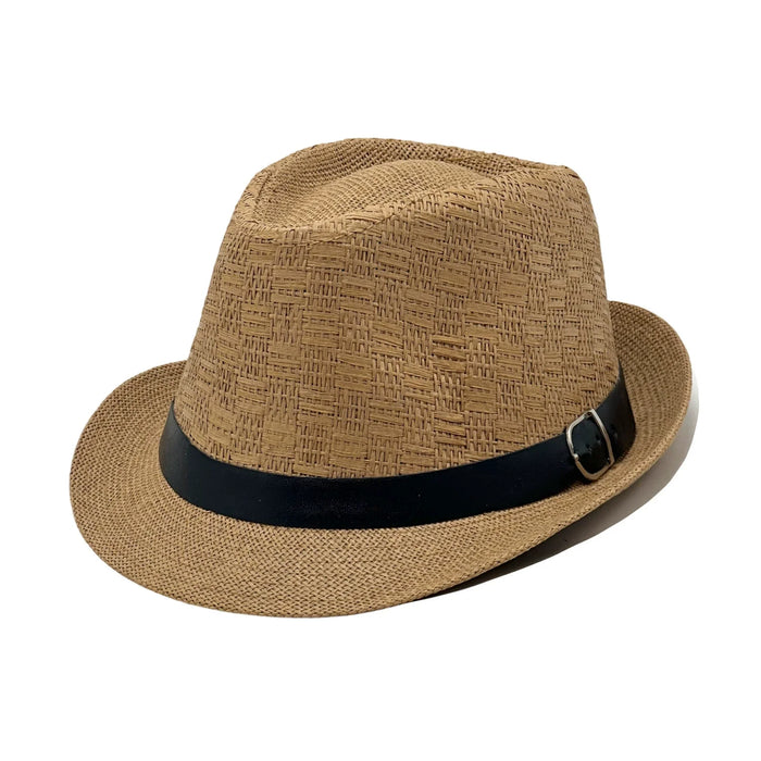 Sombrero Fedora de Paja con Banda y Hebilla | HA26041989