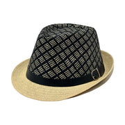 Sombrero Fedora de Paja con Patrón Geométrico | HA26041990