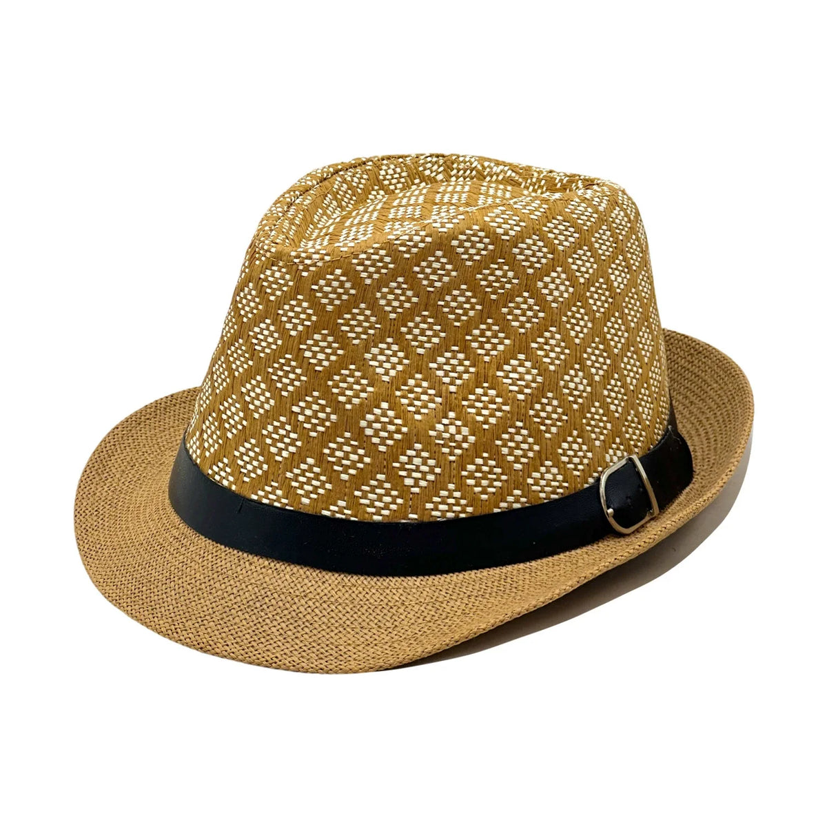 Sombrero Fedora de Paja con Patrón Geométrico | HA26041990