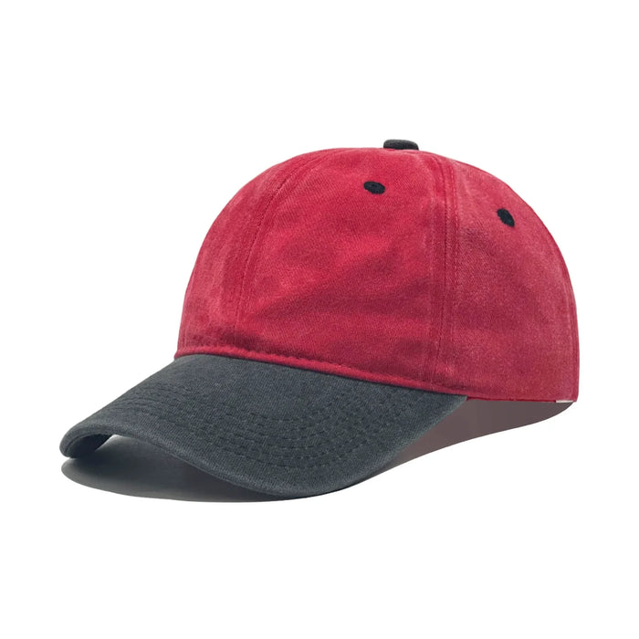Gorra de Béisbol Vintage Bicolor en Rojo Gris Oscuro | HA26073470